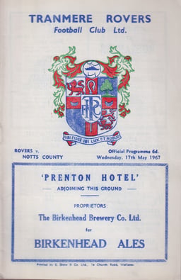 Tranmere Rovers v Notts County Match Programme 1967-05-17